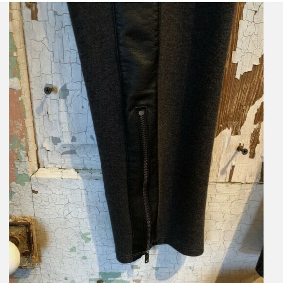 LANE BRYANT PLUS Sz 18 Women's Pants Leggings Gray Faux Leather Ankle Zipper - Picture 3 of 7